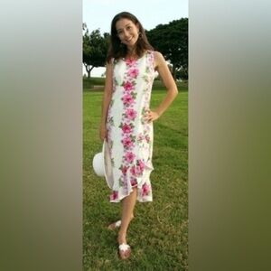 Two Palms | Hawaiian Wedding Dress Plumeria Panel, White